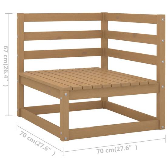 Helloshop26 - Salon de jardin meuble d'extérieur ensemble de mobilier 11 pièces avec coussins marron miel bois de pin - Imagen 6