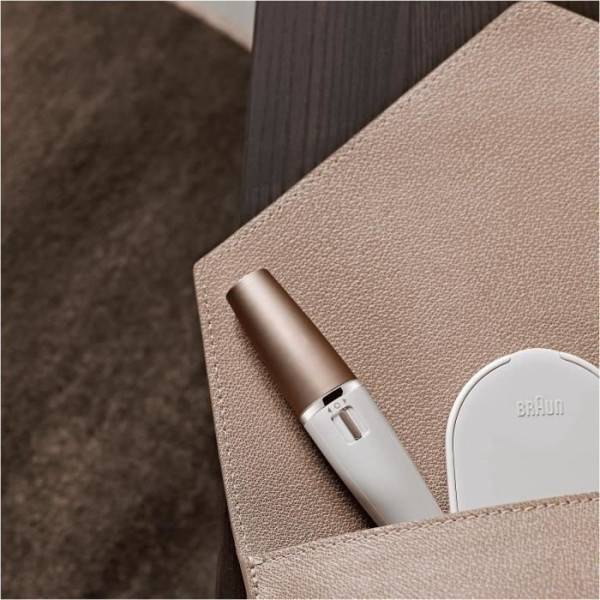 Braun - Braun FaceSpa 851V 3-En-1 Épilateur Électrique Femme Visage et Épilation Blanc/Bronze, Brosse Nettoyante, Épilation, Nettoy - Imagen 5