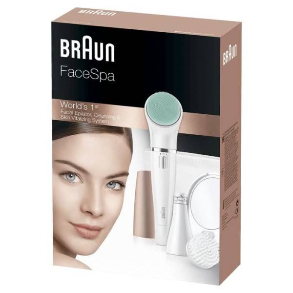 Braun - Braun FaceSpa 851V 3-En-1 Épilateur Électrique Femme Visage et Épilation Blanc/Bronze, Brosse Nettoyante, Épilation, Nettoy - Imagen 6
