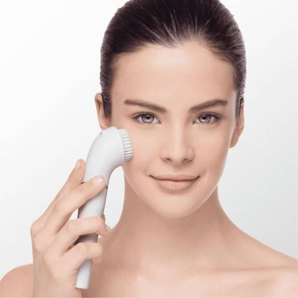 Braun - Braun FaceSpa 851V 3-En-1 Épilateur Électrique Femme Visage et Épilation Blanc/Bronze, Brosse Nettoyante, Épilation, Nettoy - Imagen 4