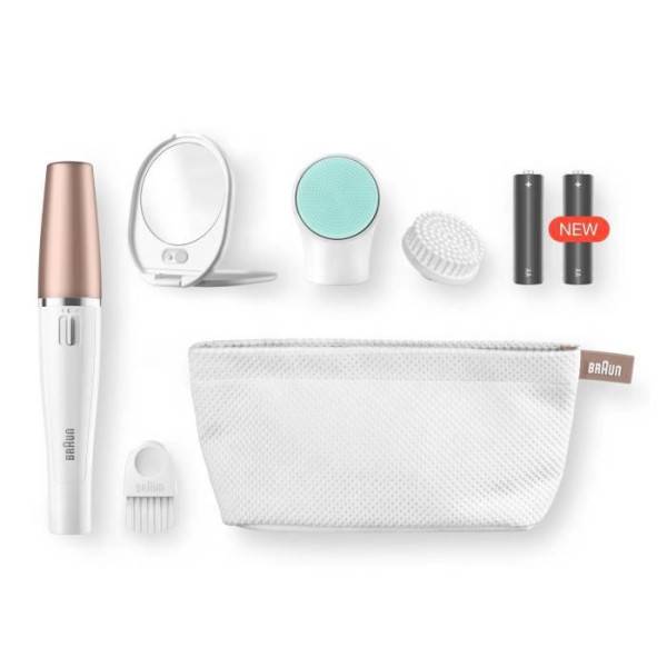 Braun - Braun FaceSpa 851V 3-En-1 Épilateur Électrique Femme Visage et Épilation Blanc/Bronze, Brosse Nettoyante, Épilation, Nettoy - Imagen 2