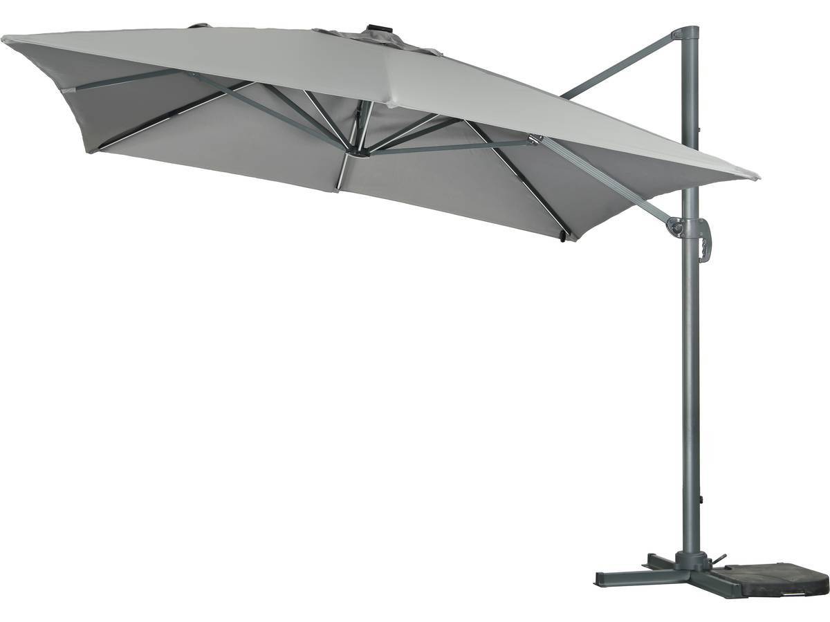 Parasol Jardin Déporté Led Alu "sun 3 Luxe" - Carré - 3 X 3 M - Coloris Gris - Dalles Lestées Incluses -habitat Et Jardin - Imagen 3