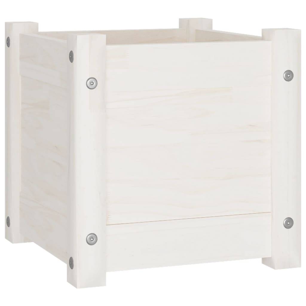 Vidaxl - Jardinière d'extérieur Blanc 31x31x31 cm Bois de pin massif vidaXL 810524 - Image 2