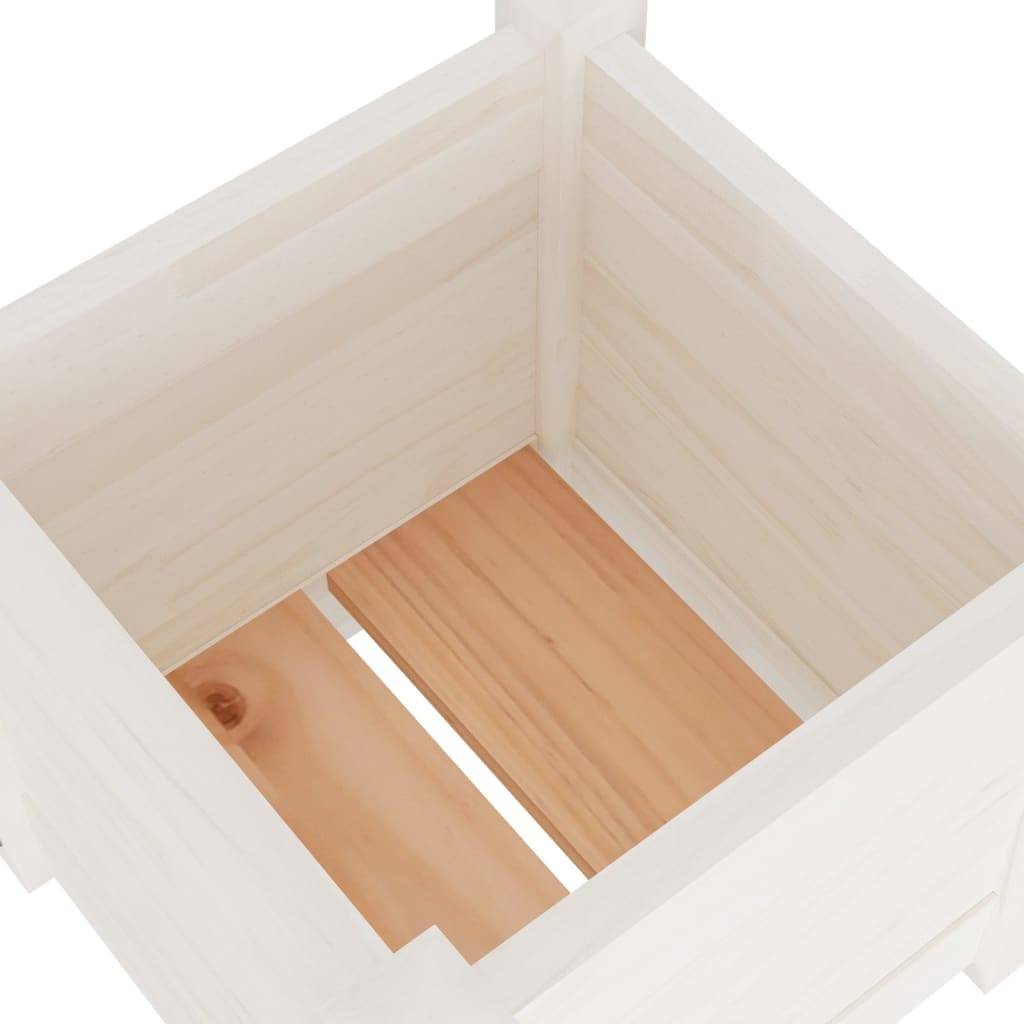 Vidaxl - Jardinière d'extérieur Blanc 31x31x31 cm Bois de pin massif vidaXL 810524 - Image 7