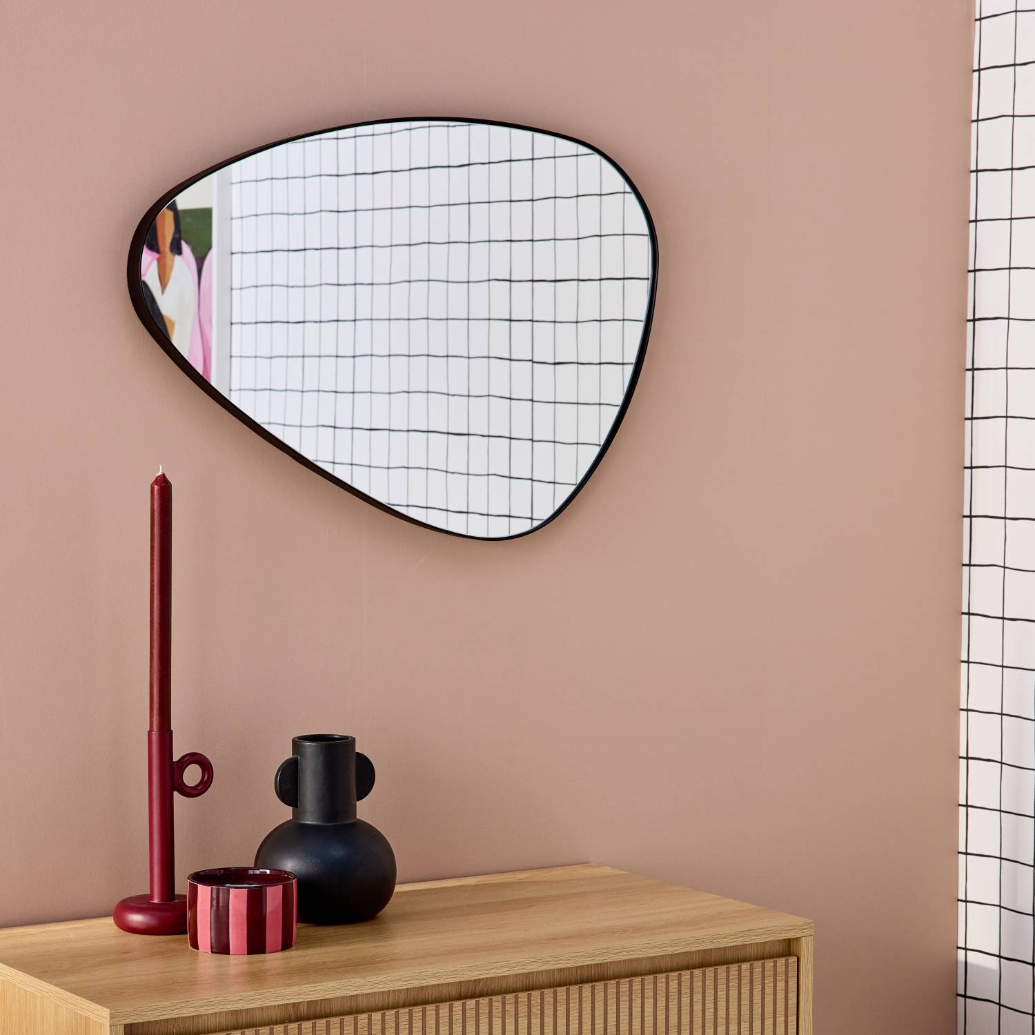 sweeek - Miroir organique en métal noir HARVEY | sweeek - Image 1