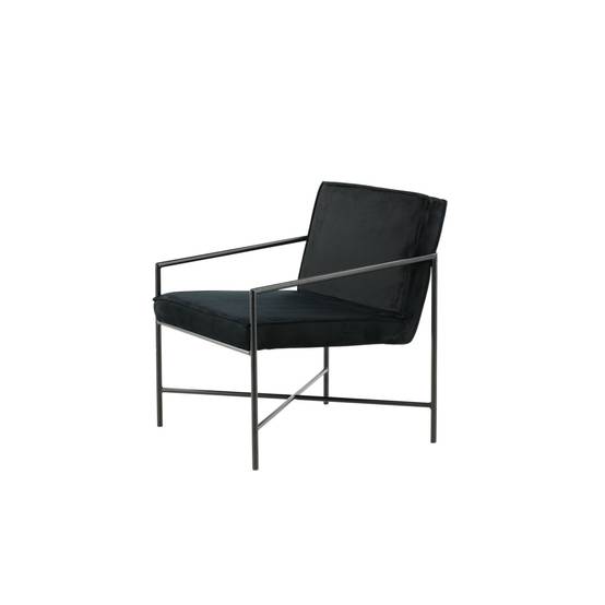 Paris Prix - Fauteuil Design Velours "Rakel" 78cm Noir - Image 4