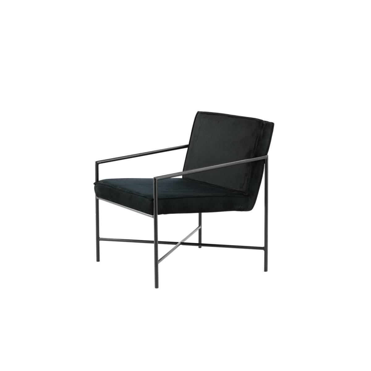 Paris Prix - Fauteuil Design Velours "Rakel" 78cm Noir - Image 4