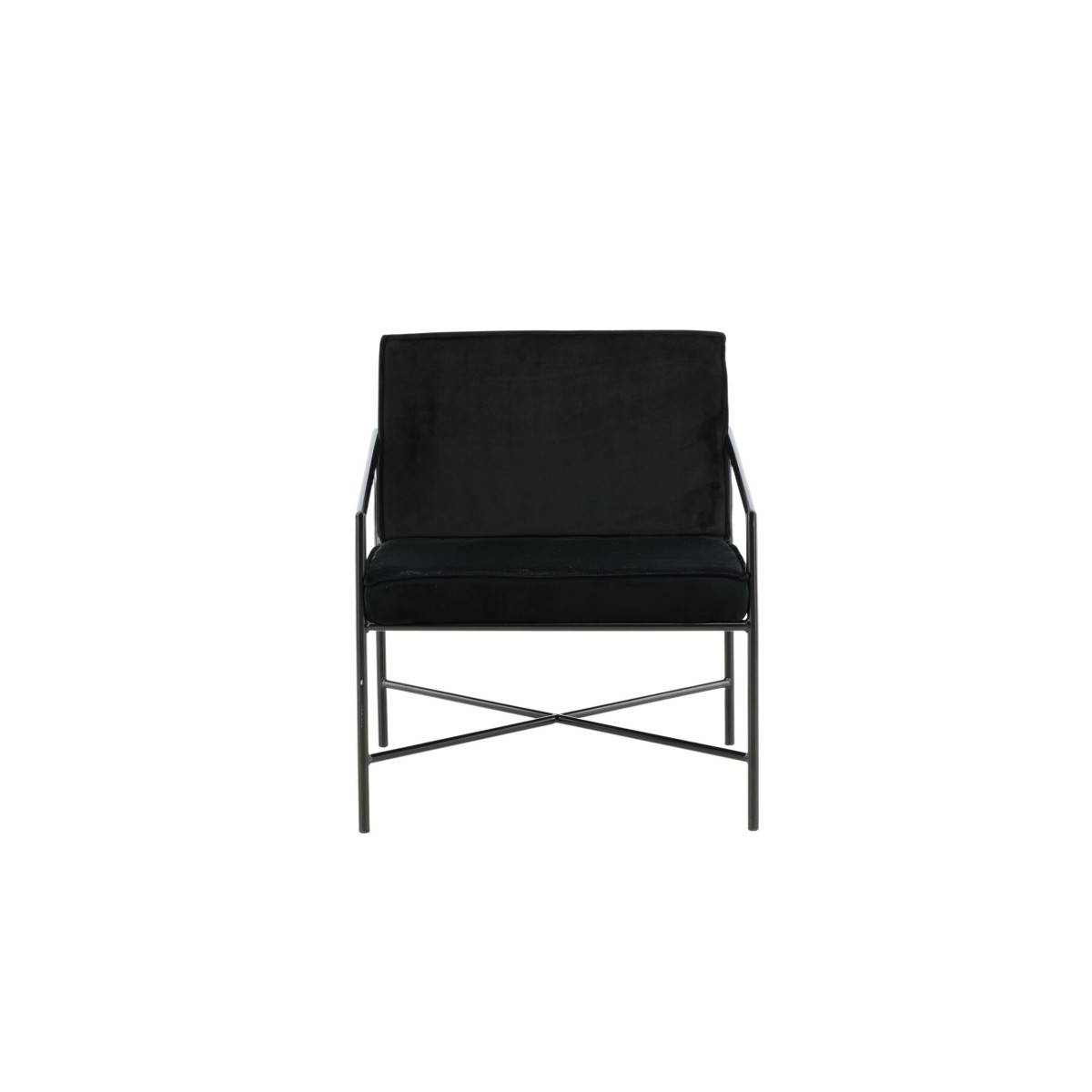 Paris Prix - Fauteuil Design Velours "Rakel" 78cm Noir - Image 2
