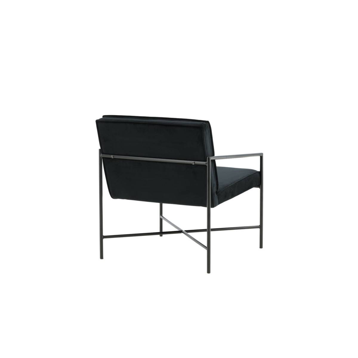 Paris Prix - Fauteuil Design Velours "Rakel" 78cm Noir - Image 6
