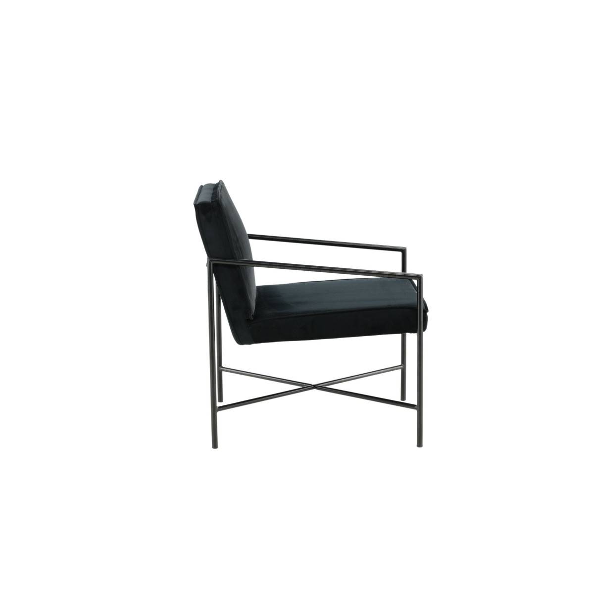 Paris Prix - Fauteuil Design Velours "Rakel" 78cm Noir - Image 3