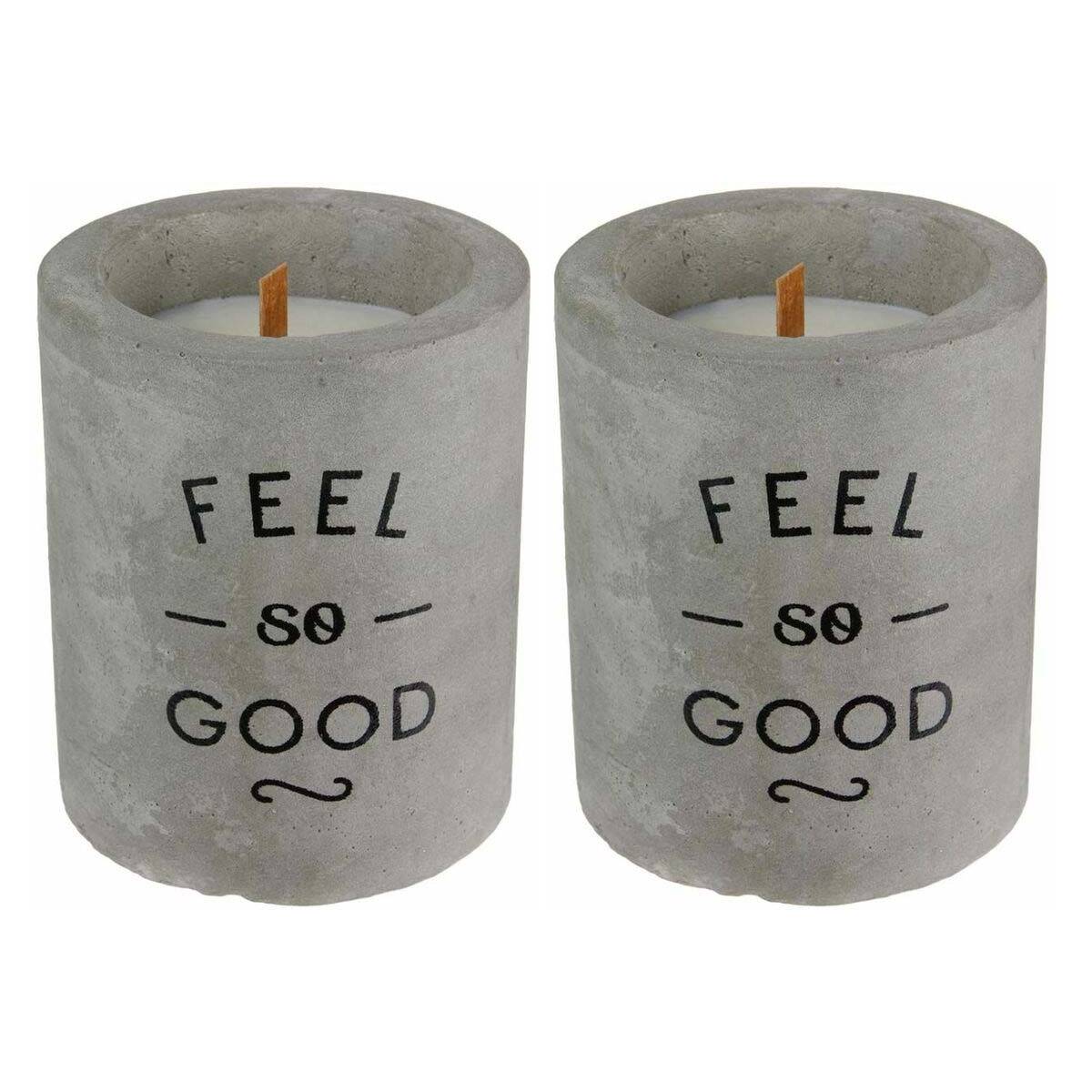 The Home Deco Factory - Bougie senteur linge frais pot en ciment (Lot de 2) The Home Deco Factory - Imagen 1