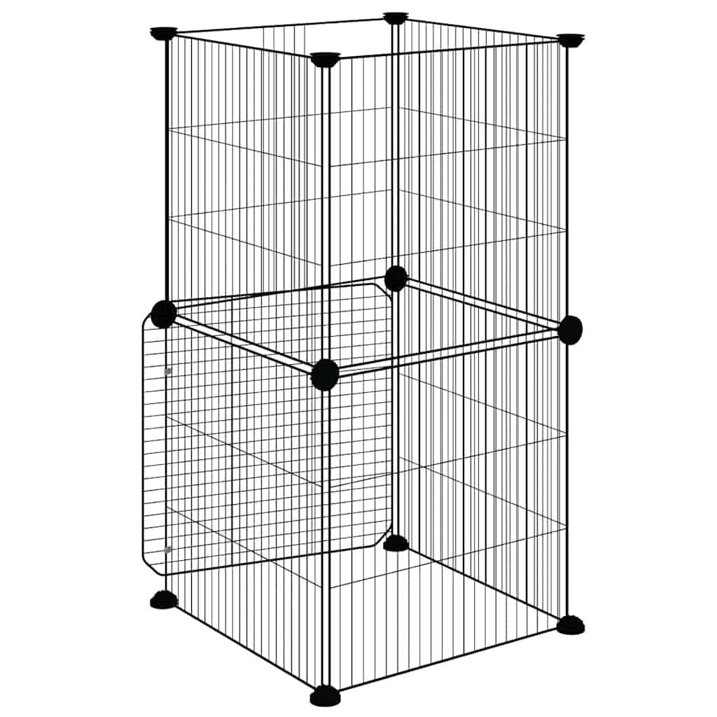 Vidaxl - Cage animaux de compagnie à 8 panneaux et porte Noir 35x35x70 cm vidaXL 3114035 - Imagen 6