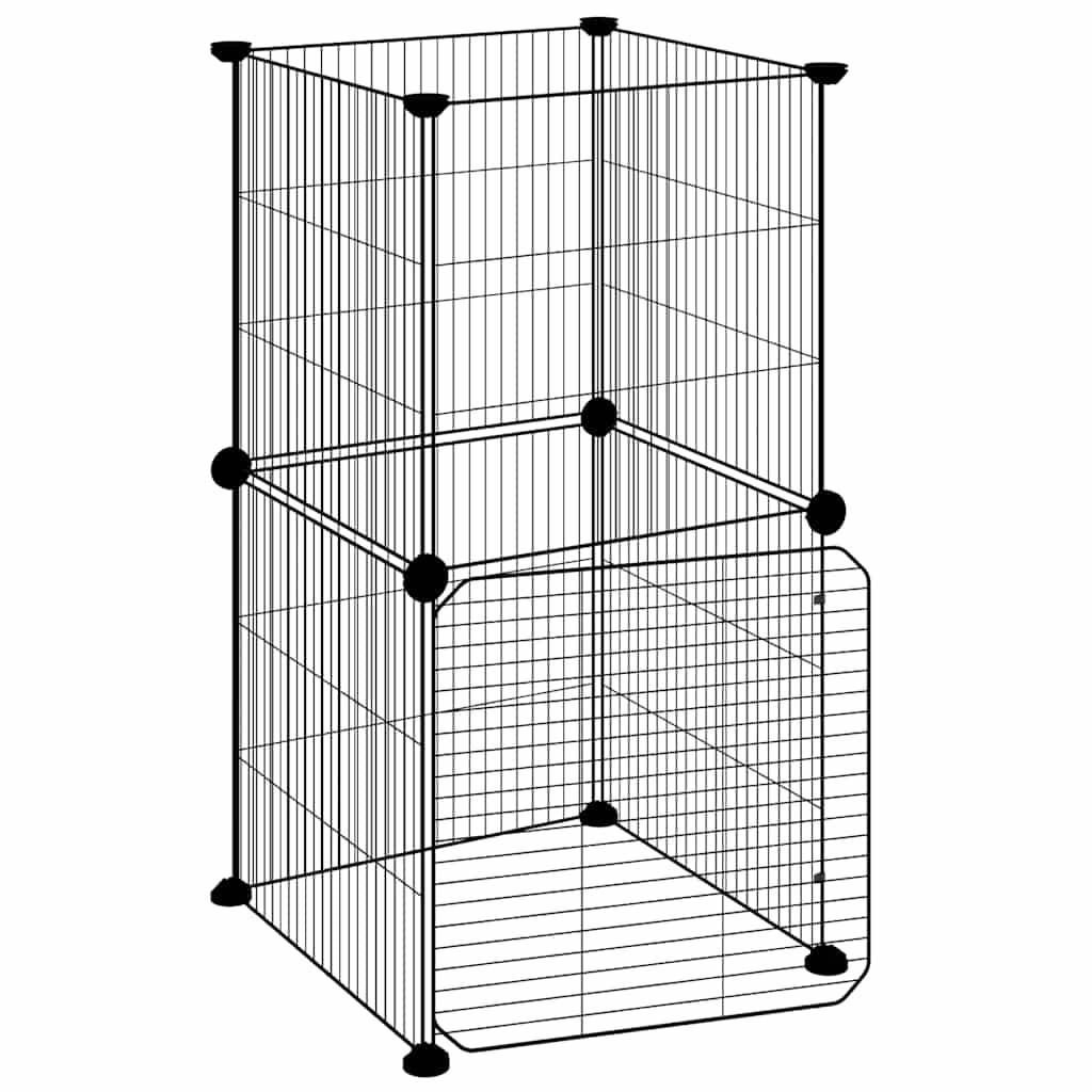 Vidaxl - Cage animaux de compagnie à 8 panneaux et porte Noir 35x35x70 cm vidaXL 3114035 - Imagen 1