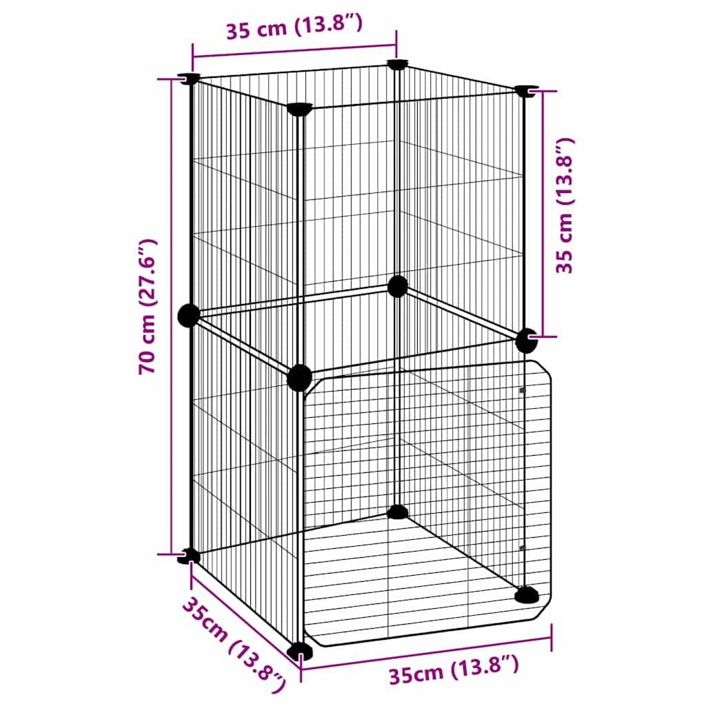 Vidaxl - Cage animaux de compagnie à 8 panneaux et porte Noir 35x35x70 cm vidaXL 3114035 - Imagen 2