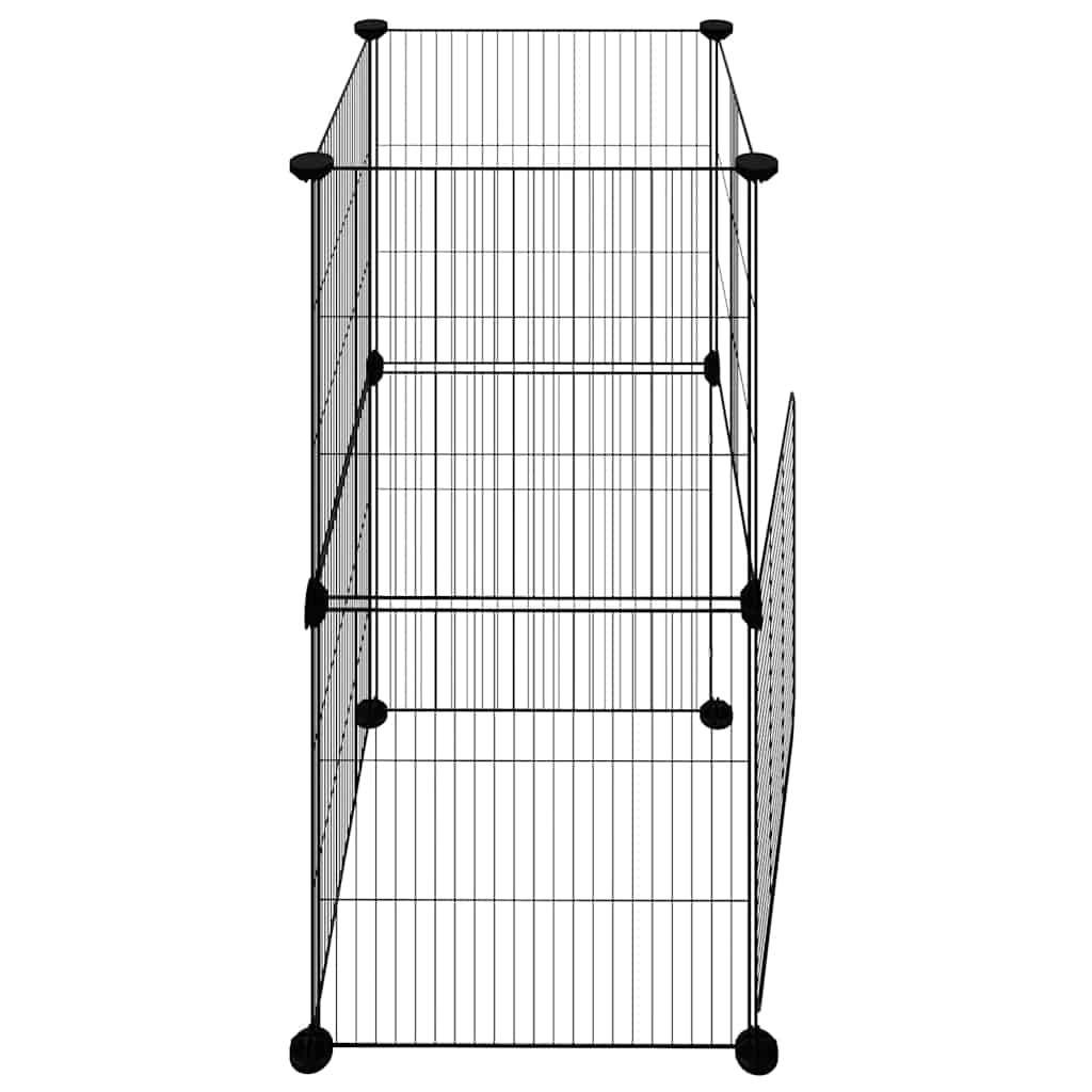 Vidaxl - Cage animaux de compagnie à 8 panneaux et porte Noir 35x35x70 cm vidaXL 3114035 - Imagen 5