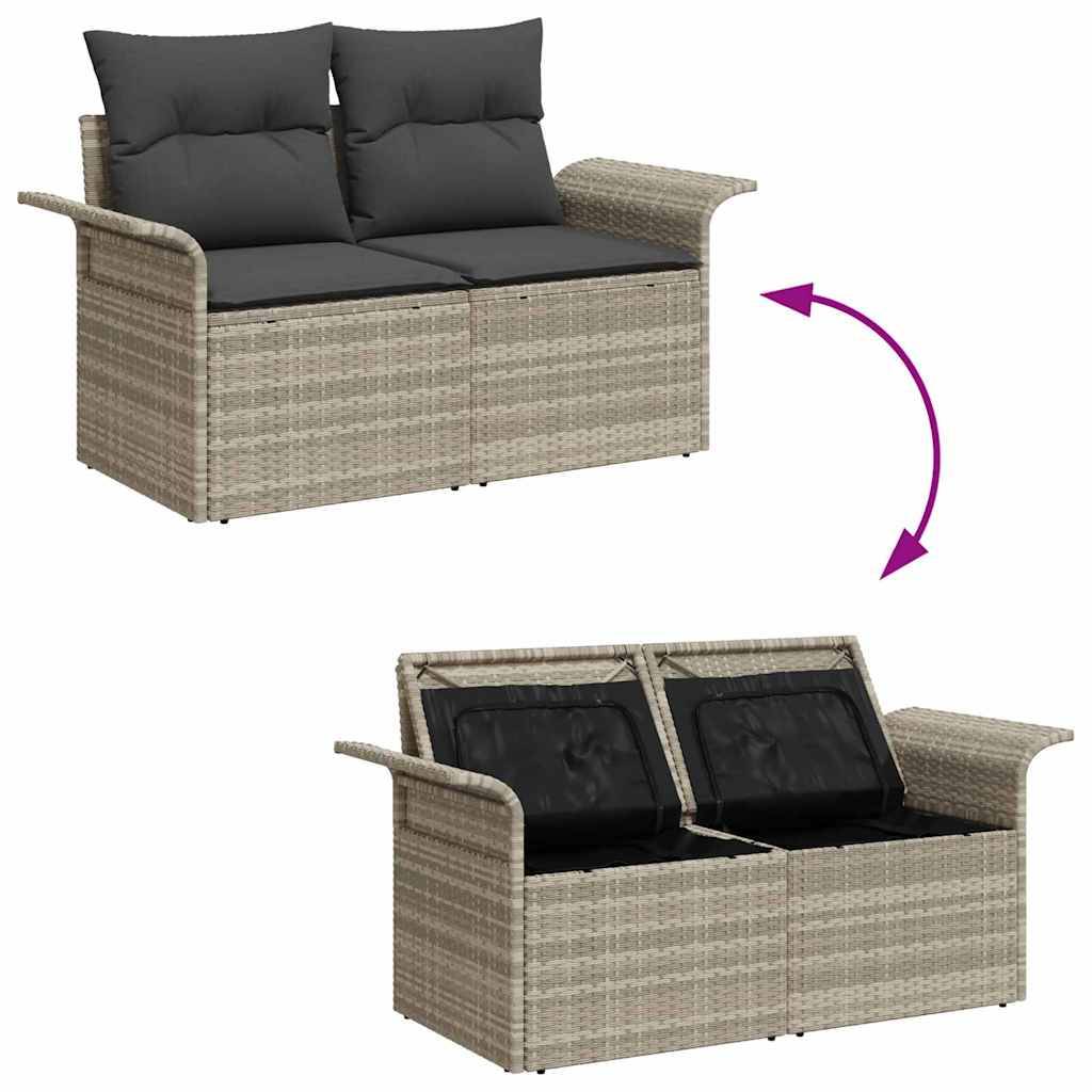 Salon de jardin 4 places avec pouf et rangement intégré en polyrotin Noir – ComfortXL Outdoor Living - Image 3