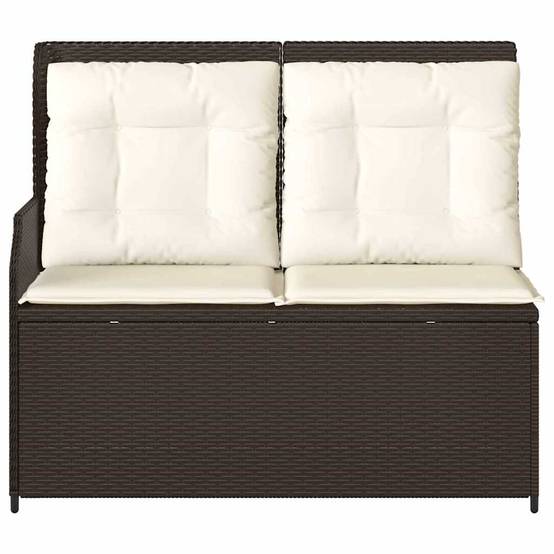 Canapé de Terrasse 2 Personnes Résine Tressée Dossier Réglable et Coussins Marron – ComfortXL Outdoor Living - Image 4