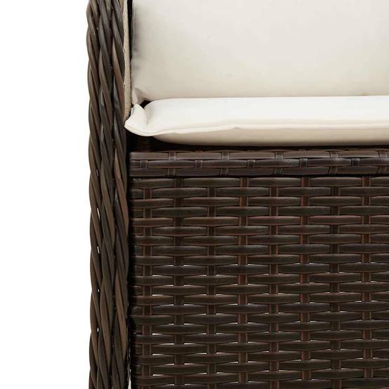 Canapé de Terrasse 2 Personnes Résine Tressée Dossier Réglable et Coussins Marron – ComfortXL Outdoor Living - Image 7