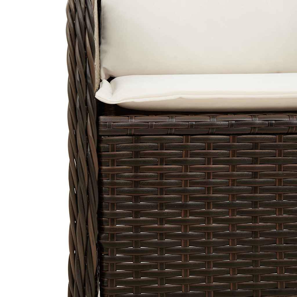 Canapé de Terrasse 2 Personnes Résine Tressée Dossier Réglable et Coussins Marron – ComfortXL Outdoor Living - Image 7
