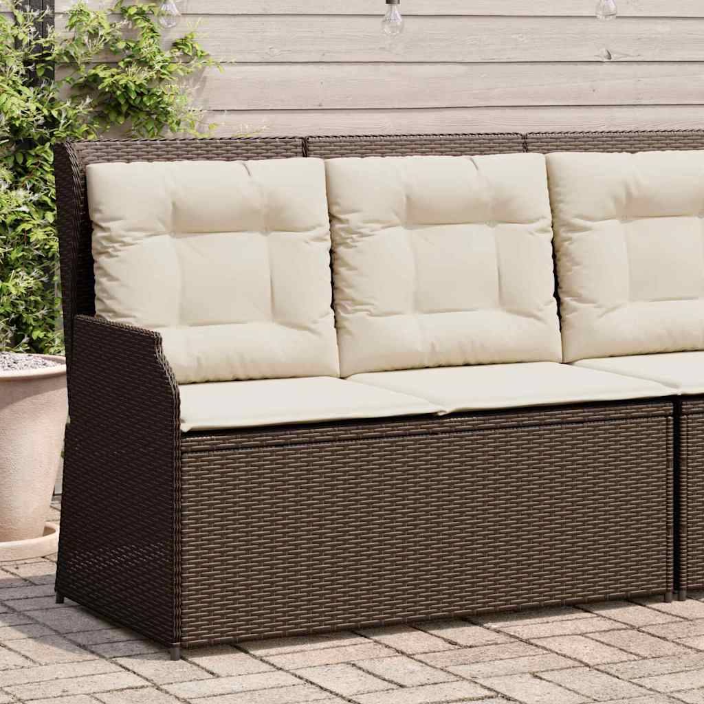 Canapé de Terrasse 2 Personnes Résine Tressée Dossier Réglable et Coussins Marron – ComfortXL Outdoor Living - Image 3