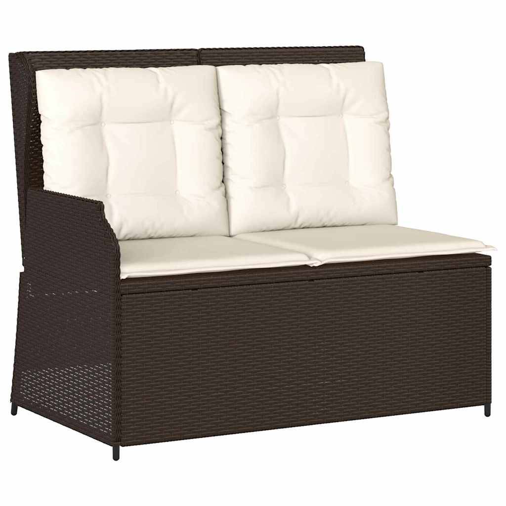 Canapé de Terrasse 2 Personnes Résine Tressée Dossier Réglable et Coussins Marron – ComfortXL Outdoor Living - Image 2
