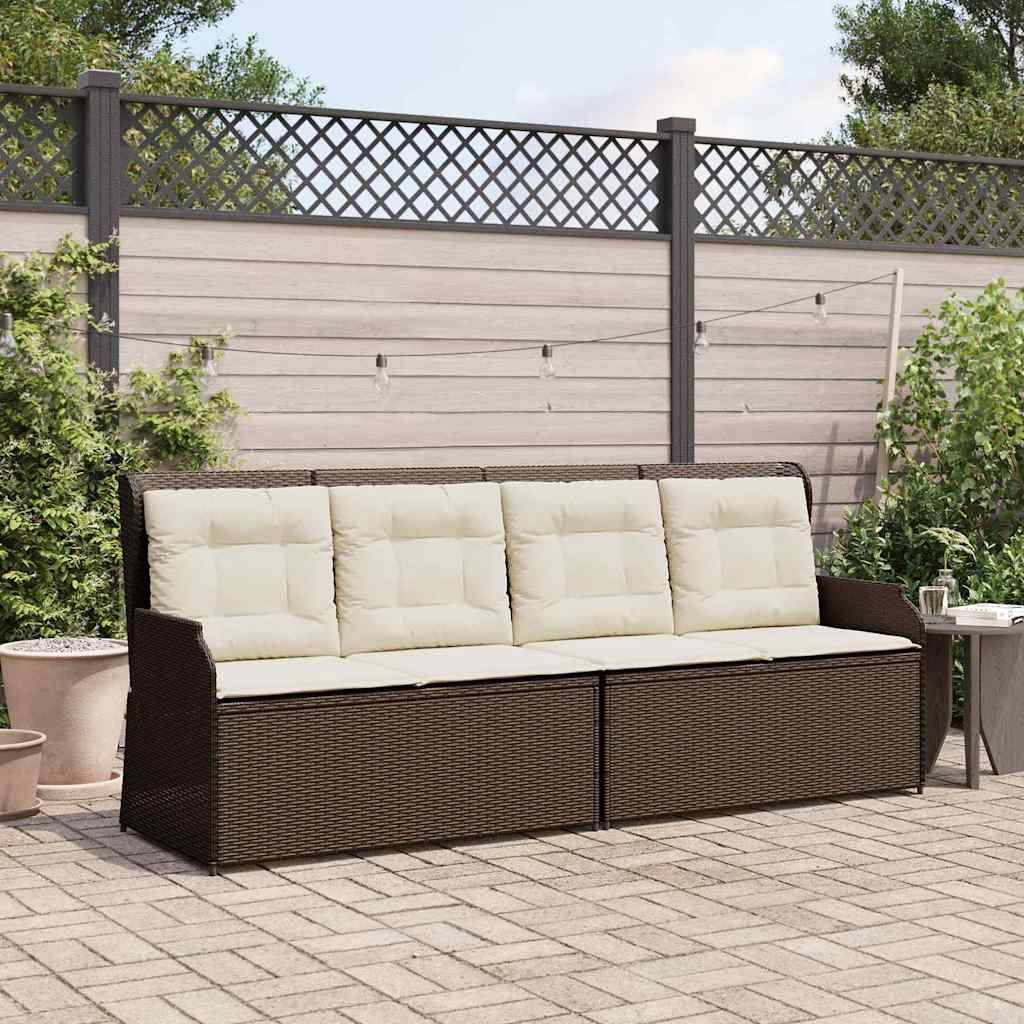 Canapé de Terrasse 2 Personnes Résine Tressée Dossier Réglable et Coussins Marron – ComfortXL Outdoor Living - Image 1