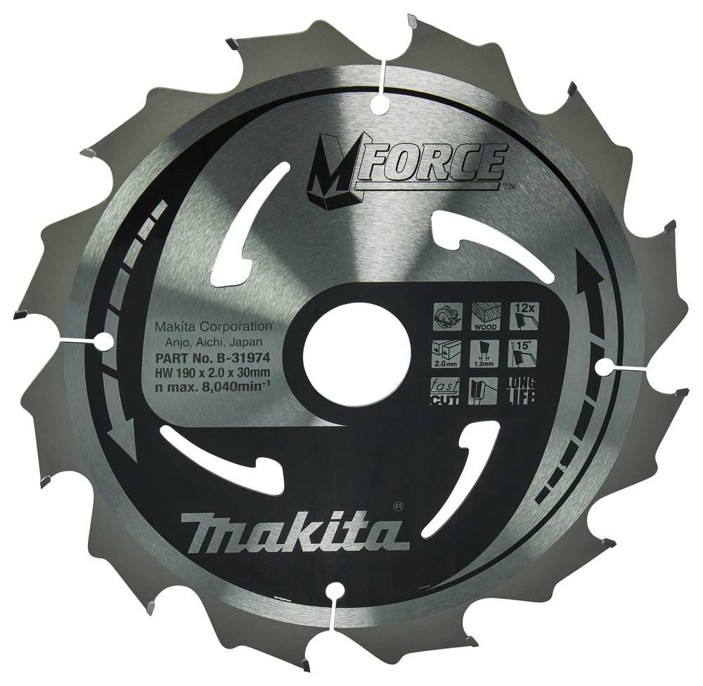 Makita - Lame de scie circulaire M-Force TCT pour bois 190x30mm 12 dents - MAKITA - B-31974 - Imagen 1
