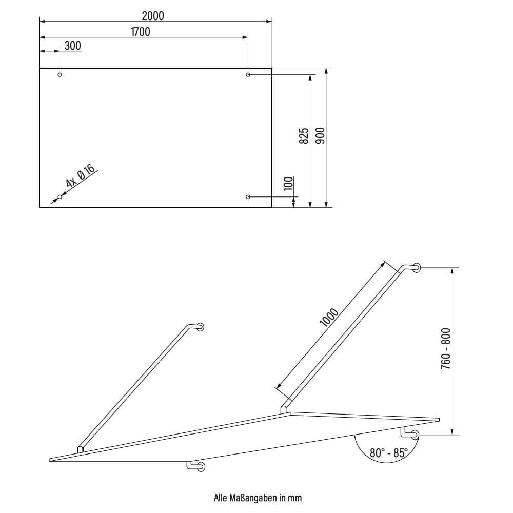 Auvent en verre HOME DELUXE RENMA - 200 x 90 cm - Image 9