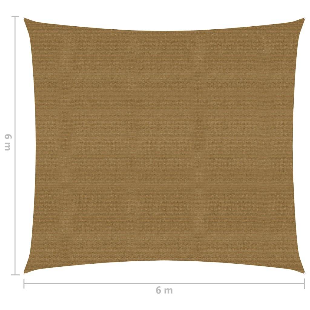 Helloshop26 - Voile d'ombrage 160 g/m² taupe 6 x 6 m PEHD - Imagen 6