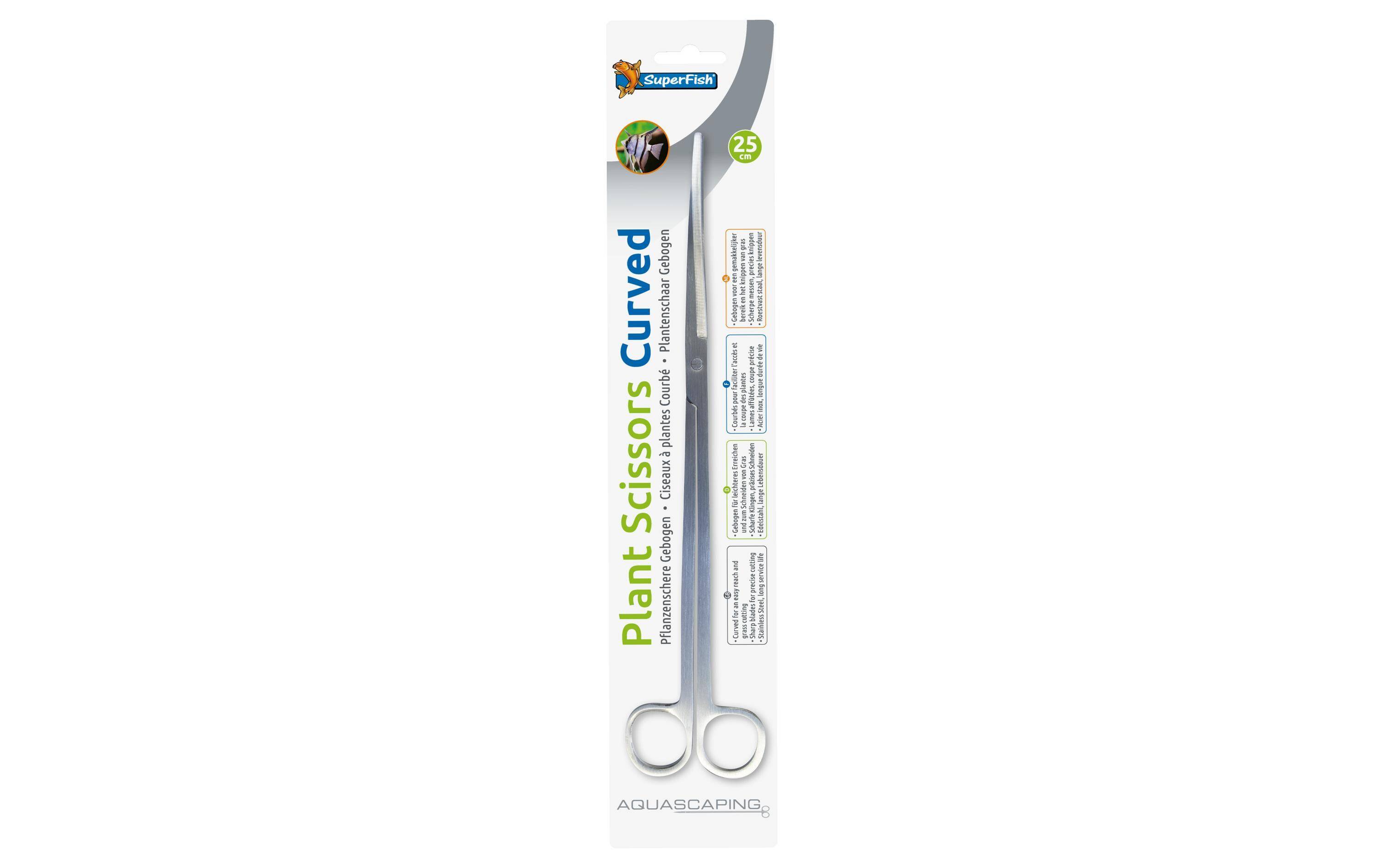 Superfish - Ciseaux à plantes courbés en acier inoxydable 25 cm - SUPERFISH