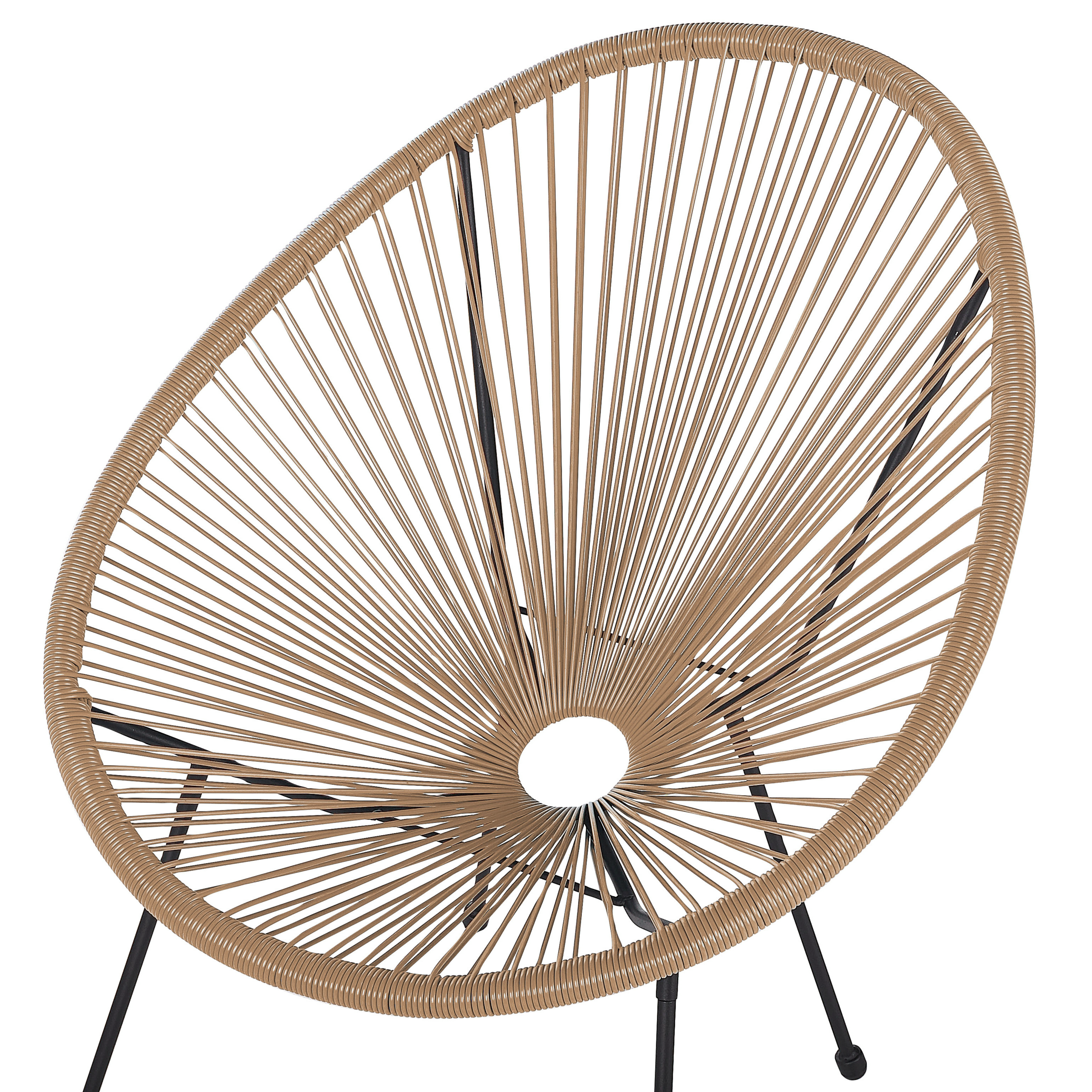 Beliani - Chaises et Table Beige Sable en Polyrotin Verre et Acier Type Spaghetti Design Tendance pour Intérieur ou Extérieur au Style Moderne et Industriel - Imagen 8