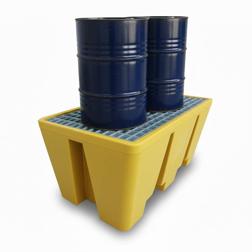 Bac de rétention pehd 300l pour 2 fûts - plast'up rotomoulage - Image 1