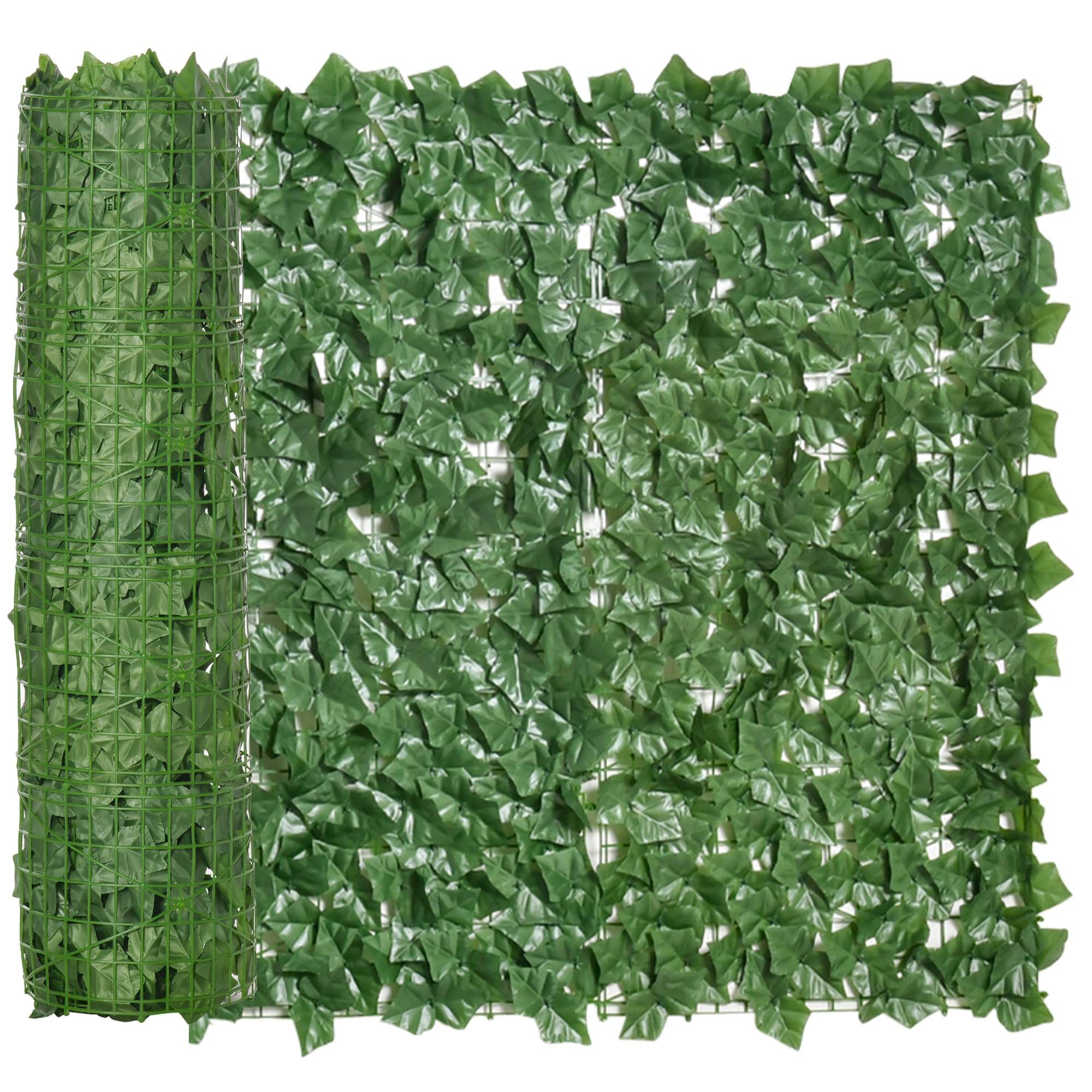 ComfortXL - Brise-vue haie artificielle en PE 300 x 100 cm vert foncé balcon terrasse clôture jardin feuillage anti-UV - Image 2