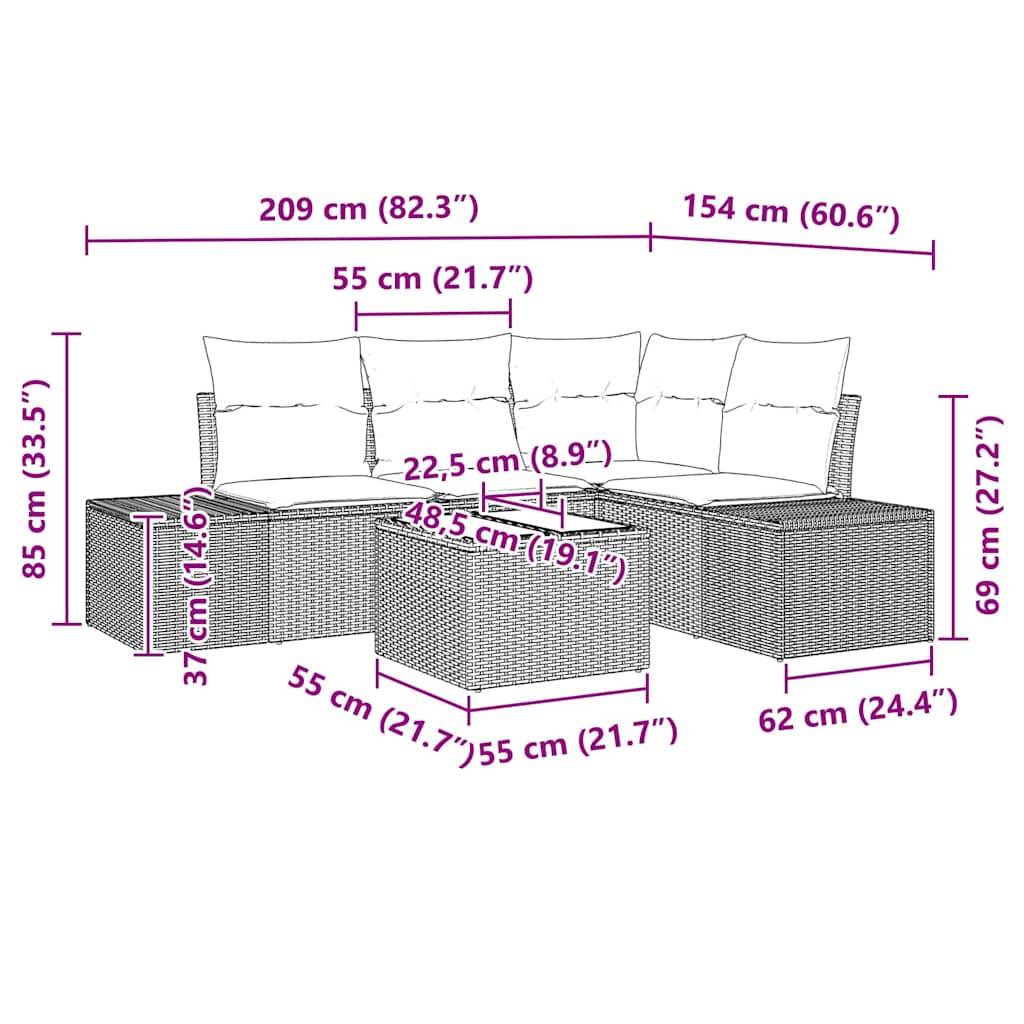 Vidaxl - Ensemble de canapé de jardin avec stockage Noir polyrotin vidaXL 3355722 - Image 3