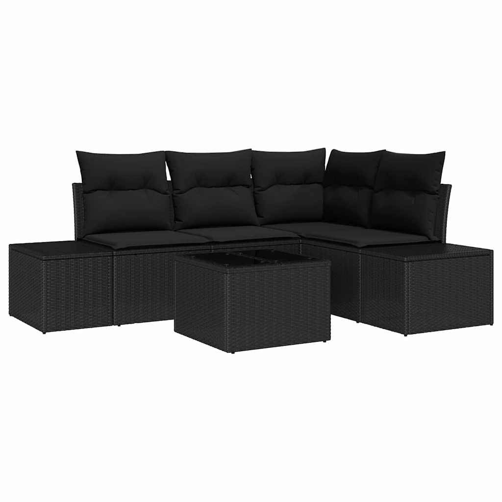 Vidaxl - Ensemble de canapé de jardin avec stockage Noir polyrotin vidaXL 3355722 - Image 2