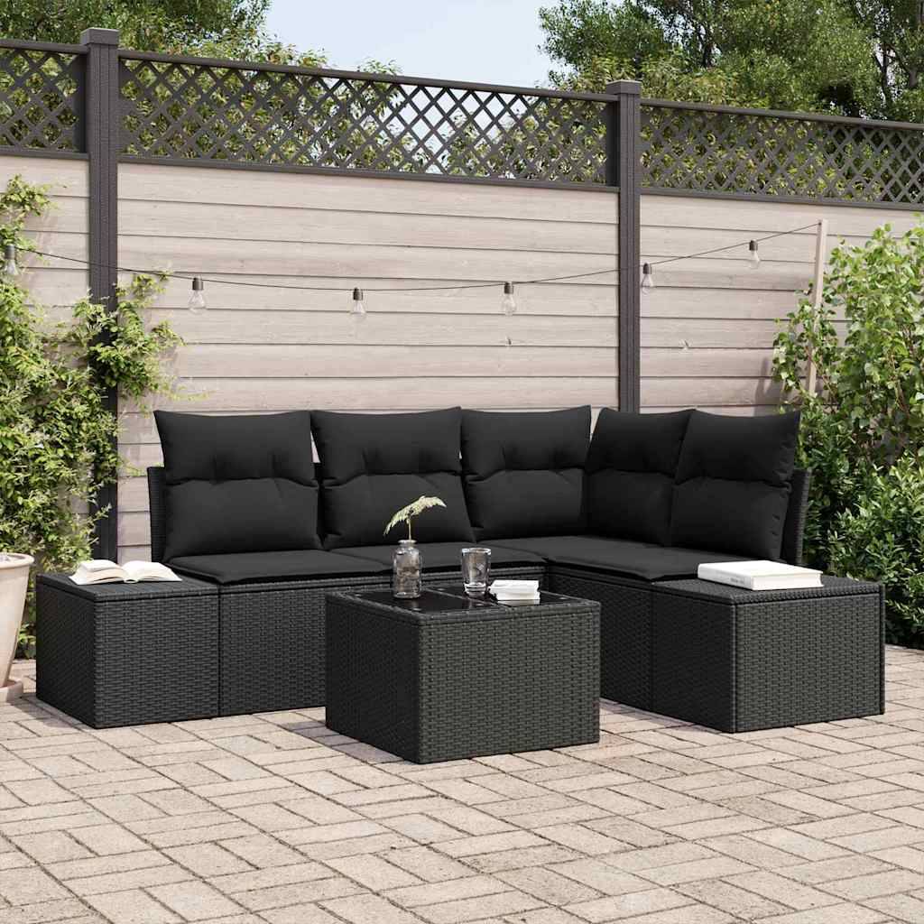 Vidaxl - Ensemble de canapé de jardin avec stockage Noir polyrotin vidaXL 3355722 - Image 1