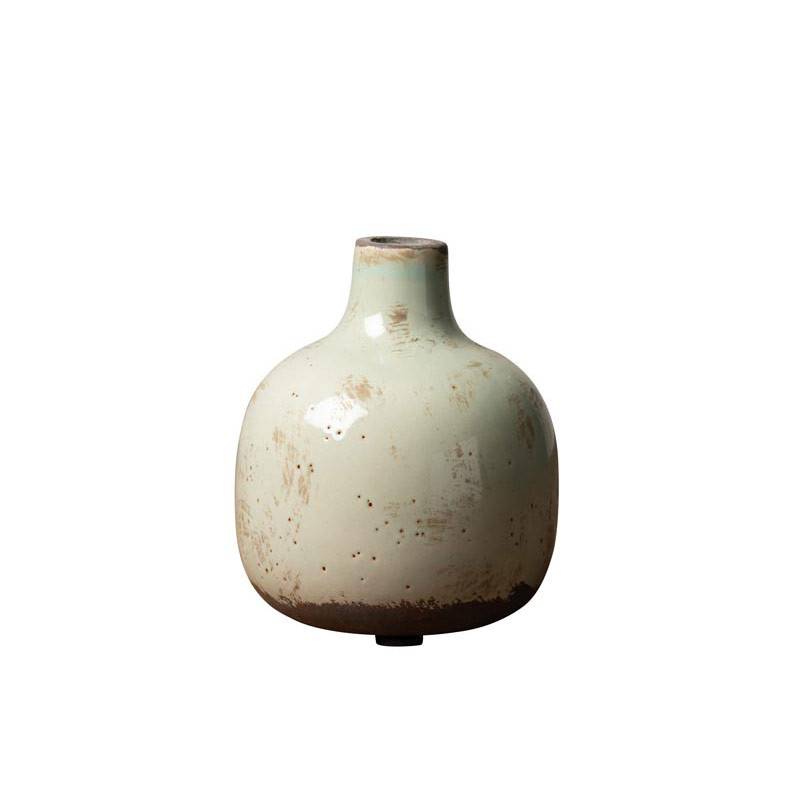 Vase Soliflore céramique vert de gris 13x11cm - Image 2