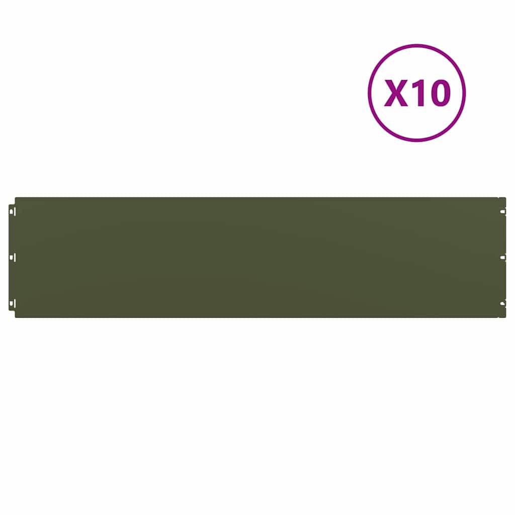 Bordure pelouse acier laminé jardin aménagement flexible 10pcs 25x103cm vert olive - ComfortXL Outdoor Living - Image 2