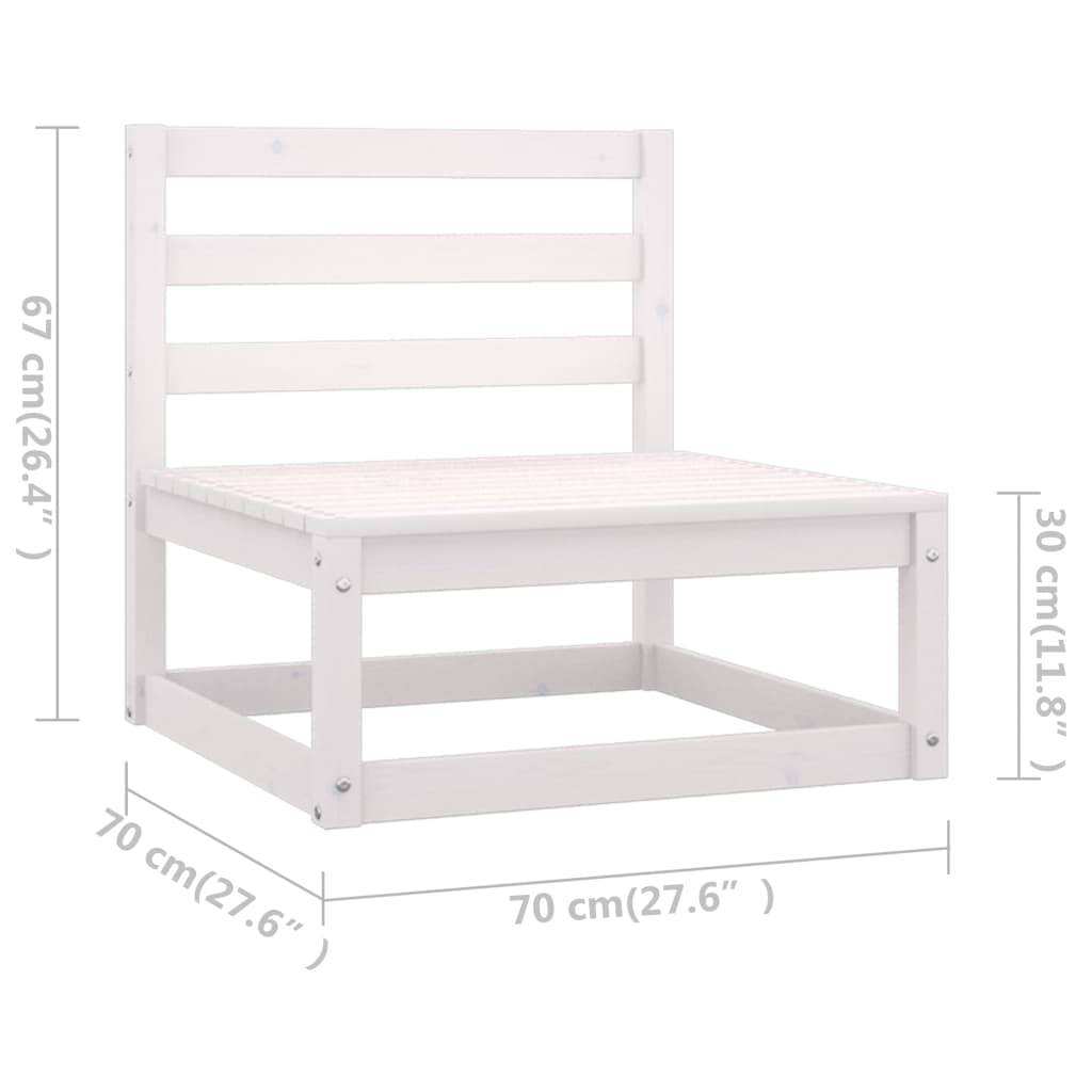 Helloshop26 - Salon de jardin meuble d'extérieur ensemble de mobilier 7 pièces avec coussins blanc bois de pin massif - Imagen 7
