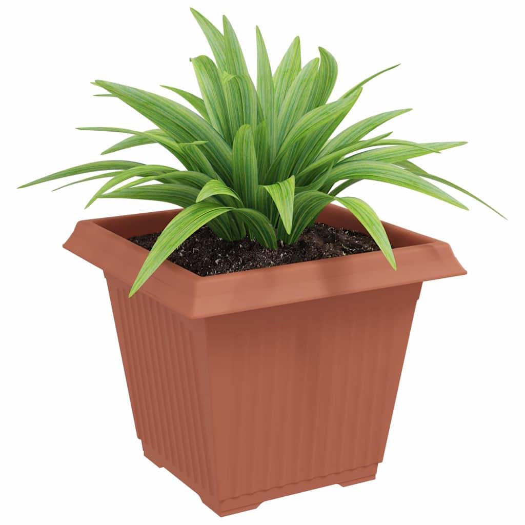 Lot de 24 Pots de Fleurs Carrés XL Plastique Terrasse 38x38x30 cm Rouge brique - ComfortXL Outdoor Living - Image 3
