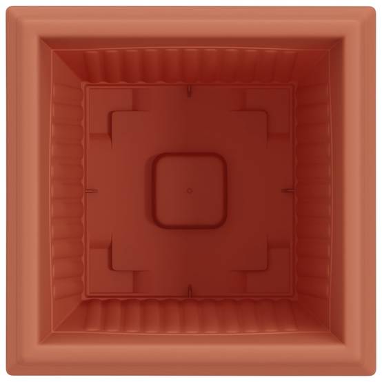 Lot de 24 Pots de Fleurs Carrés XL Plastique Terrasse 38x38x30 cm Rouge brique - ComfortXL Outdoor Living - Image 7