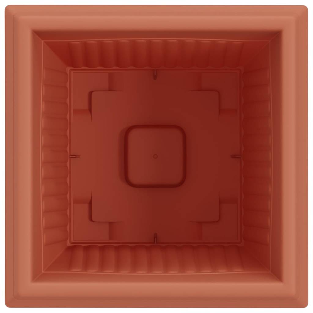 Lot de 24 Pots de Fleurs Carrés XL Plastique Terrasse 38x38x30 cm Rouge brique - ComfortXL Outdoor Living - Image 7