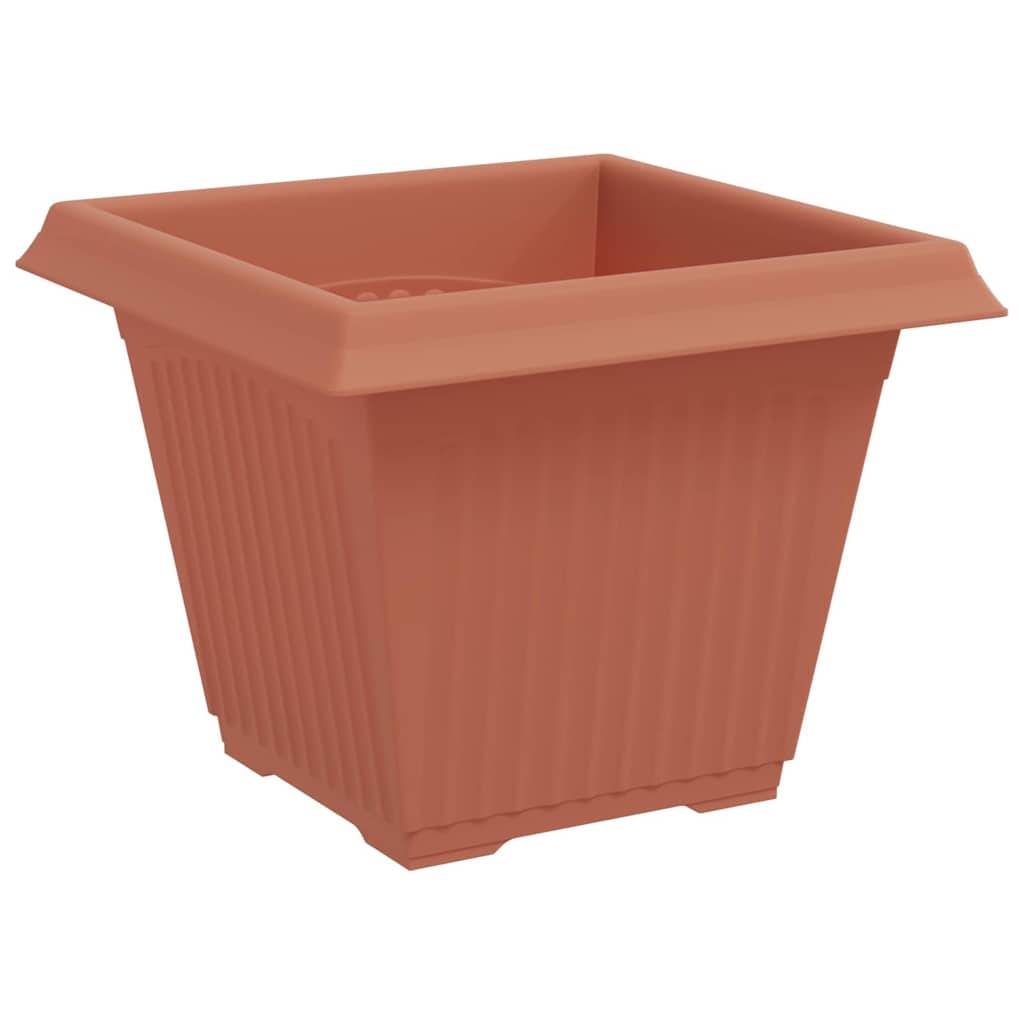 Lot de 24 Pots de Fleurs Carrés XL Plastique Terrasse 38x38x30 cm Rouge brique - ComfortXL Outdoor Living - Image 5