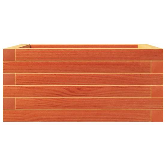 Jardinière bois pin massif cire marron 50 x 50 x 23 cm - PANGIVO - Image 5