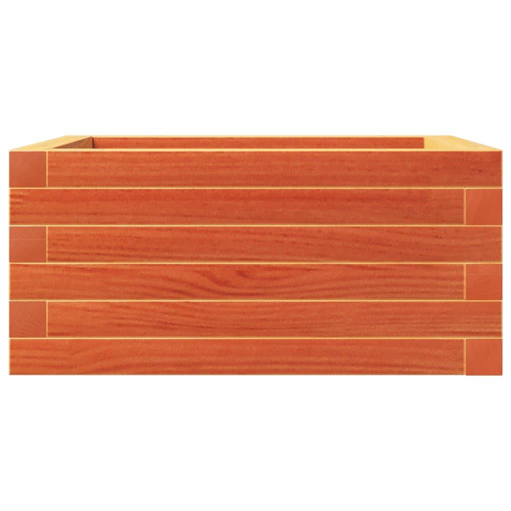 Jardinière bois pin massif cire marron 50 x 50 x 23 cm - PANGIVO - Image 5