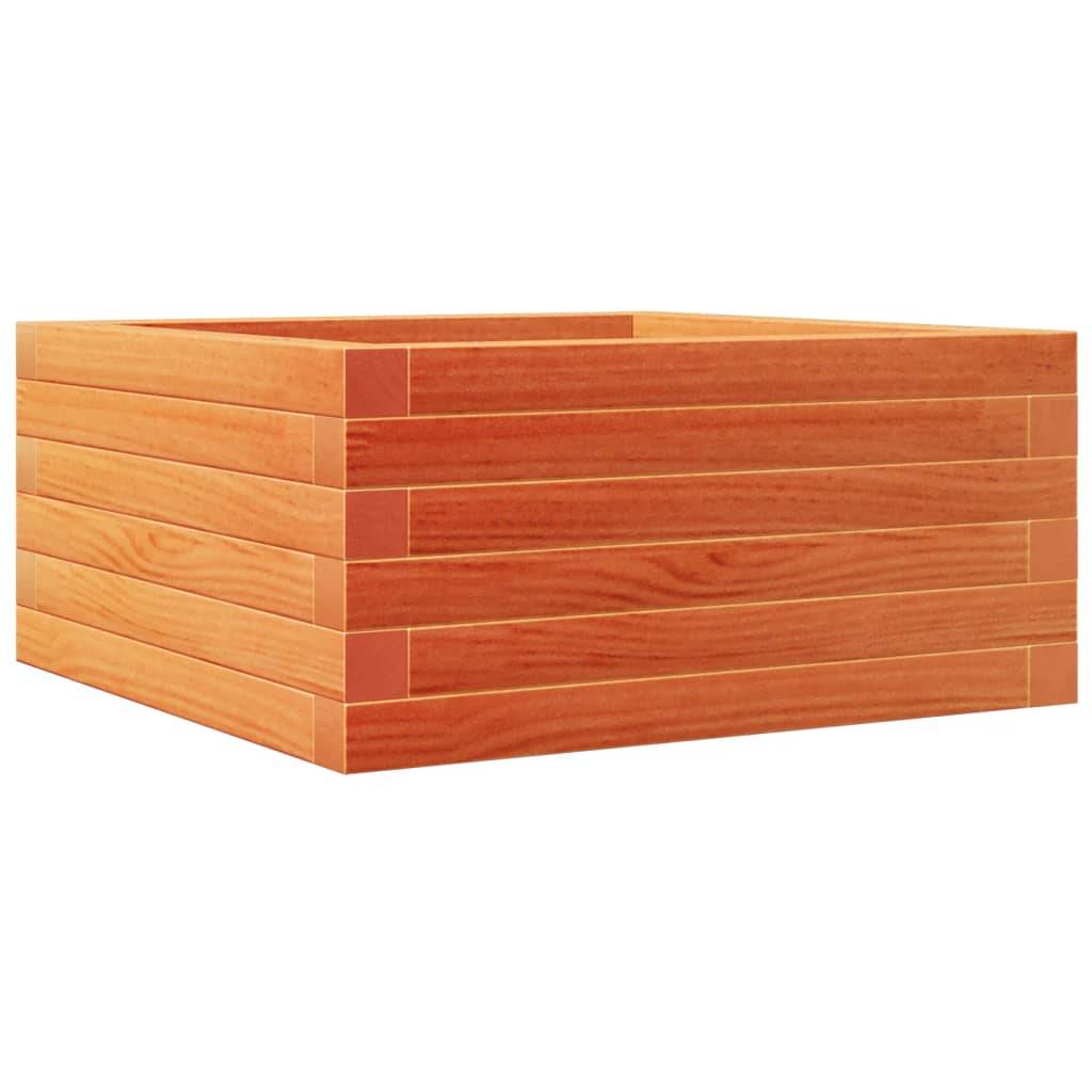 Jardinière bois pin massif cire marron 50 x 50 x 23 cm - PANGIVO - Image 7