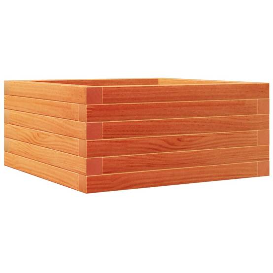 Jardinière bois pin massif cire marron 50 x 50 x 23 cm - PANGIVO - Image 2