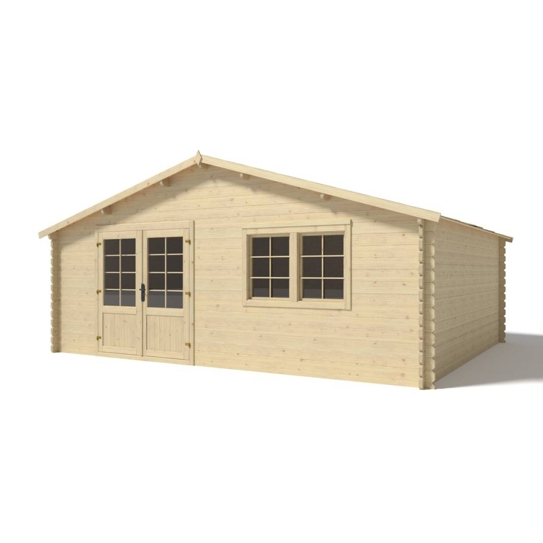 Altanka - Abri de jardin en bois - 30m2 - 6x5m - Ep. 40mm - Couleur: naturel - DOM748 - ALTANKA - Image 2