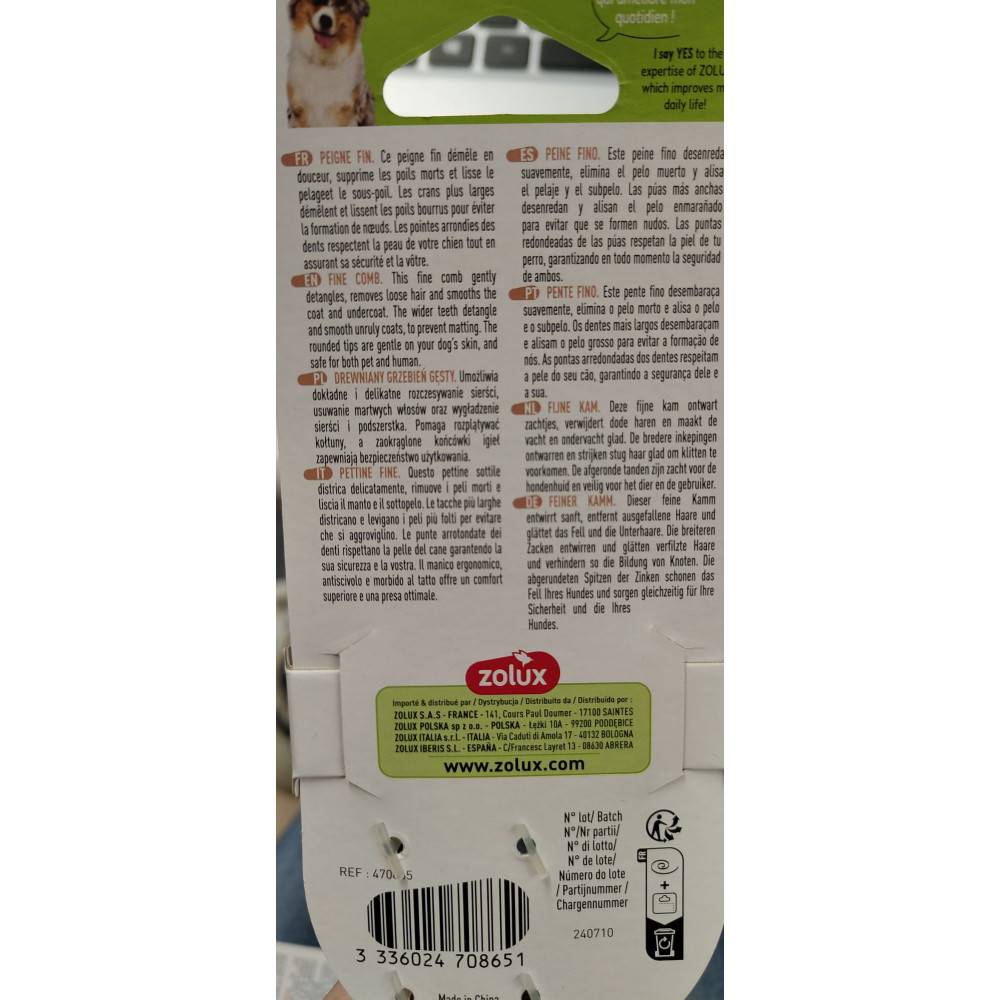 Zolux - Peigne fin 21.5 cm pour chien à poils long - Image 4