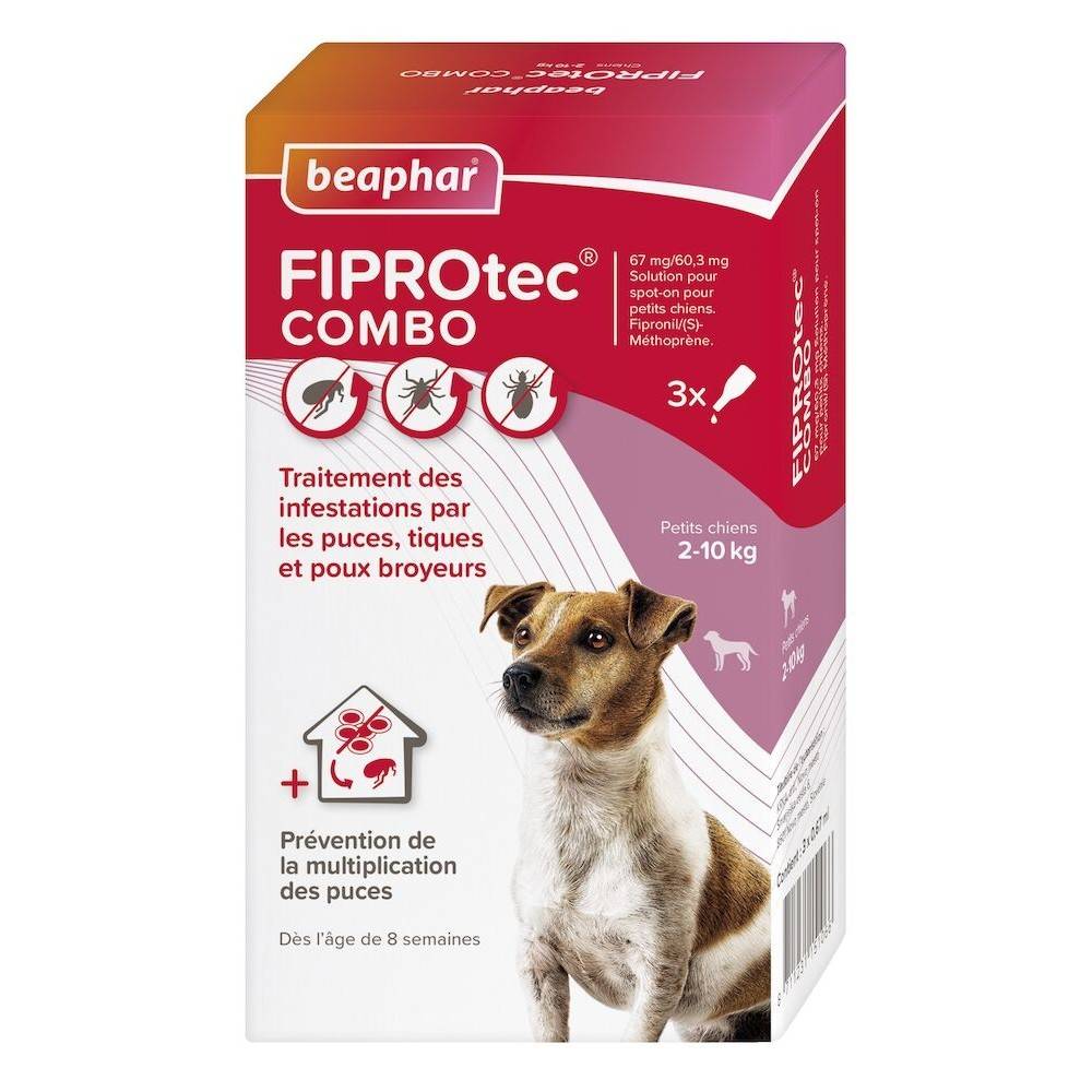 FIPROTEC COMBO CHIEN S (2-10 KG) - BEAPHAR 3 pipettes - Imagen 1